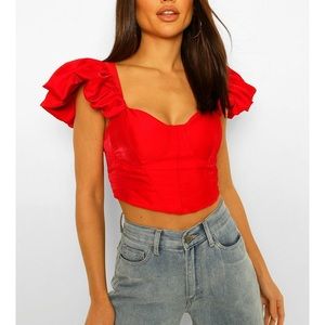 Red corset crop top
